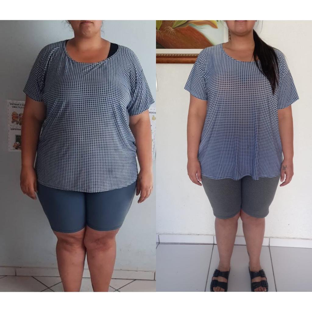 Antes e depois: Resultado real · aluna
