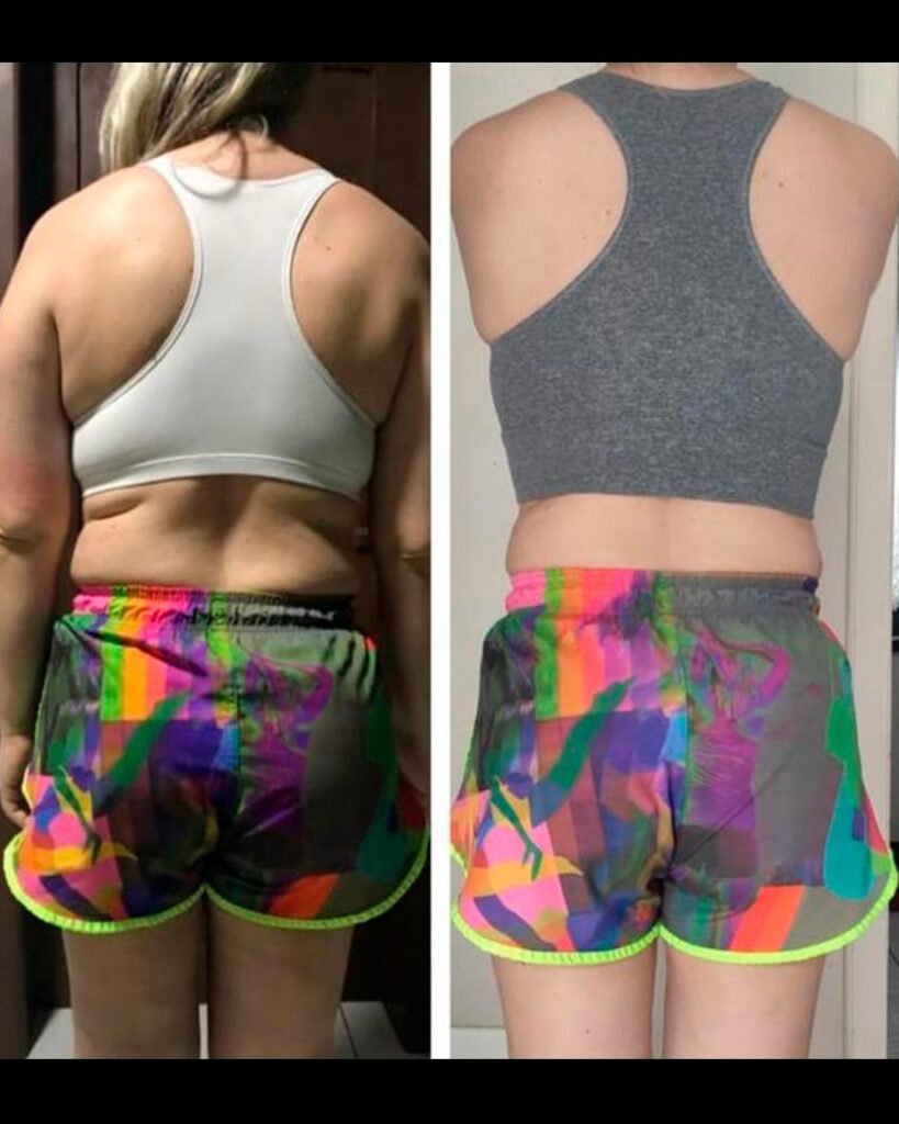 Antes e depois: Resultado real · aluna